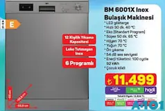 SEG BM 6001X İNOX 6 PROGRAMLI BULAŞIK MAKİNESİ